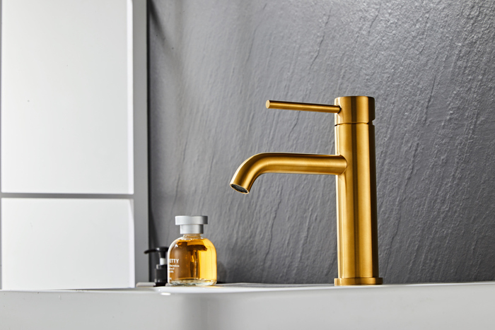 Tvättställsblandare Slim Vinkel Mässing 183 mm